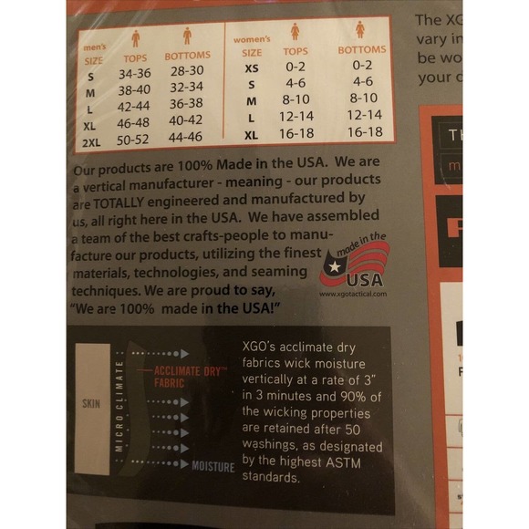 XGO Mid-weight Tech‎ Waffle Phase 2 Thermal Long sleeve Shirt Men’s XXL 2XL - Picture 8 of 8